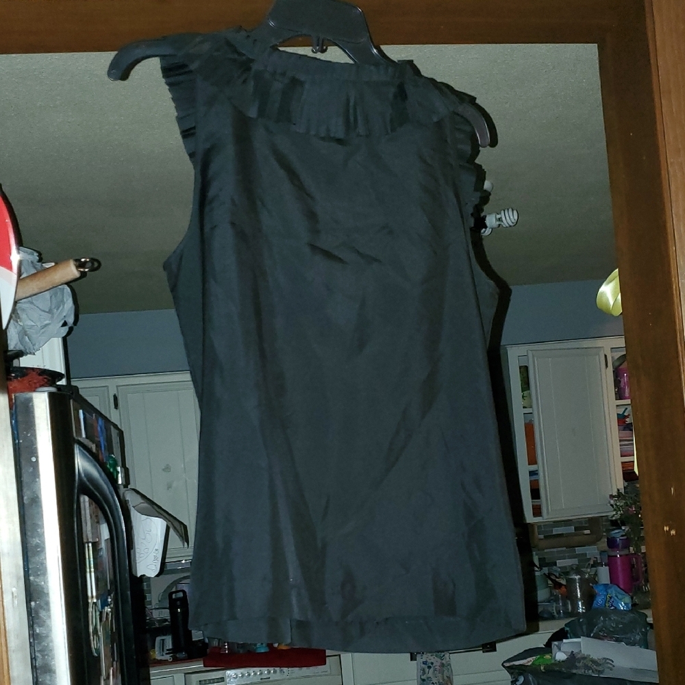 J. Crew Black Ruffle Sleeveless Blouse - Picture 4 of 4